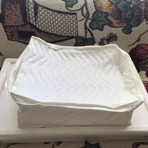 Vintage Quilted Cup Mug Dish Zippered Storage Bag Container Dividers White